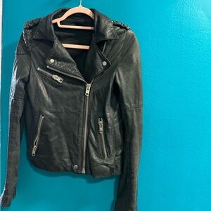 Black leather Maje jacket